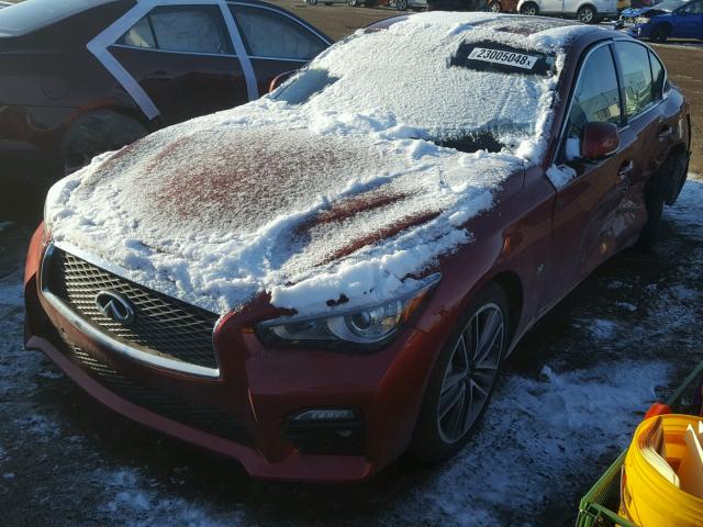 JN1BV7AR5EM680464 - 2014 INFINITI Q50 BASE RED photo 2