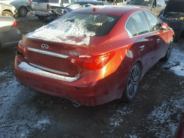 JN1BV7AR5EM680464 - 2014 INFINITI Q50 BASE RED photo 4