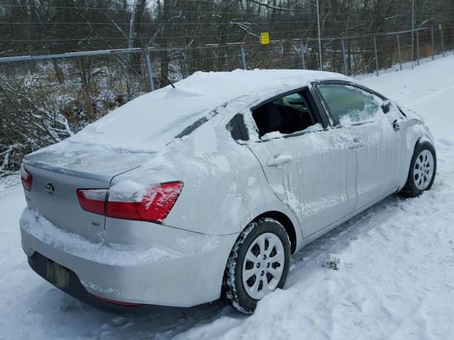 KNADM4A38G6536771 - 2016 KIA RIO LX SILVER photo 4