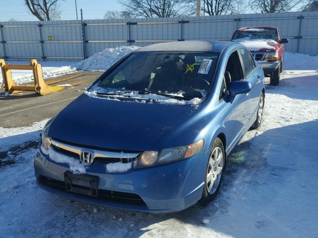 1HGFA16508L080511 - 2008 HONDA CIVIC LX BLUE photo 2