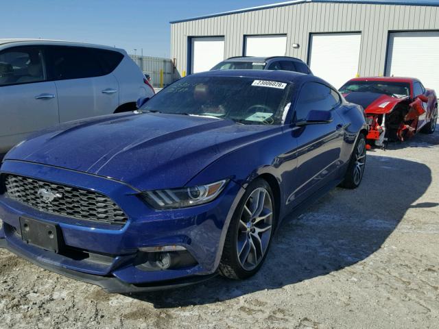 1FA6P8TH3G5209080 - 2016 FORD MUSTANG BLUE photo 2