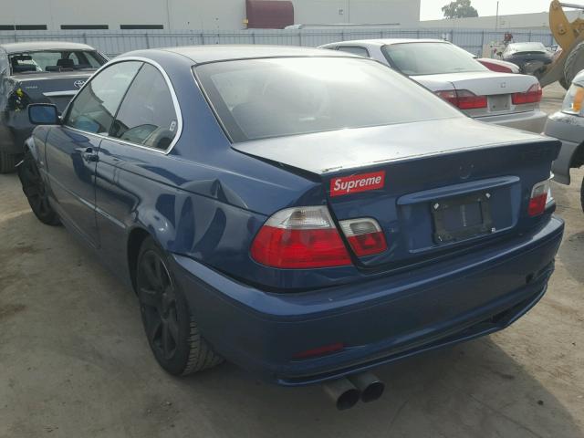 WBABN334X3PG61086 - 2003 BMW 325 CI BLUE photo 3