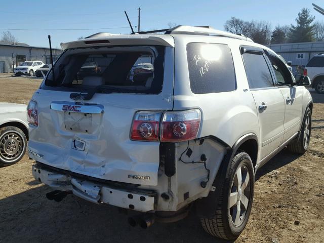 1GKKVRED9BJ255449 - 2011 GMC ACADIA SLT WHITE photo 4