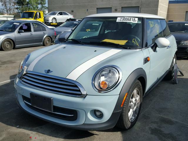 WMWSU3C54DT682839 - 2013 MINI COOPER BLUE photo 2