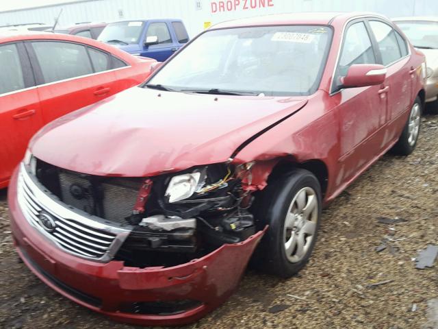 KNAGE228095286847 - 2009 KIA OPTIMA LX RED photo 2