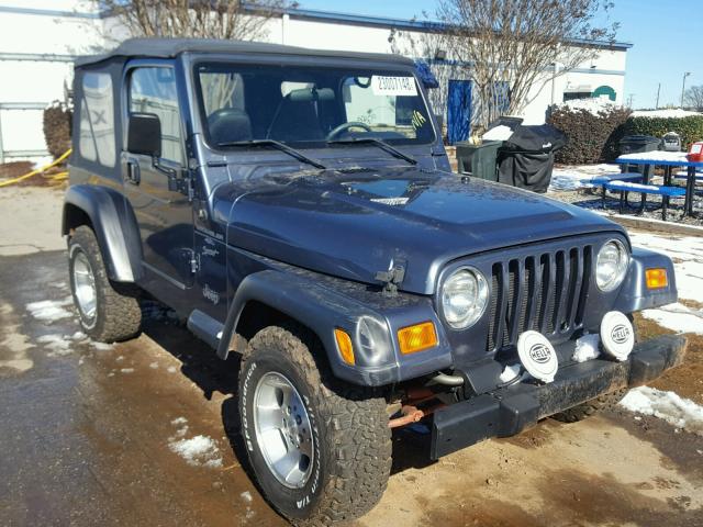 1J4FA49S61P340890 - 2001 JEEP WRANGLER / BLUE photo 1