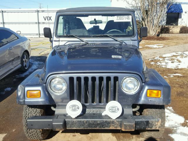 1J4FA49S61P340890 - 2001 JEEP WRANGLER / BLUE photo 9