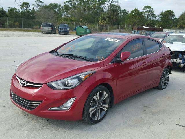 KMHDH4AHXEU152353 - 2014 HYUNDAI ELANTRA SE RED photo 2