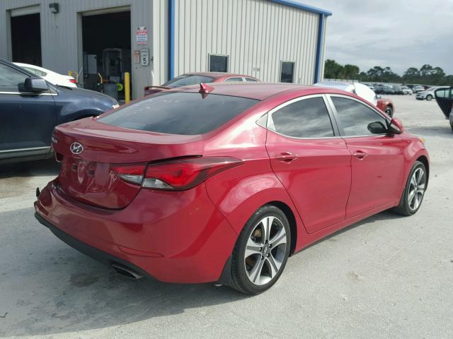 KMHDH4AHXEU152353 - 2014 HYUNDAI ELANTRA SE RED photo 4