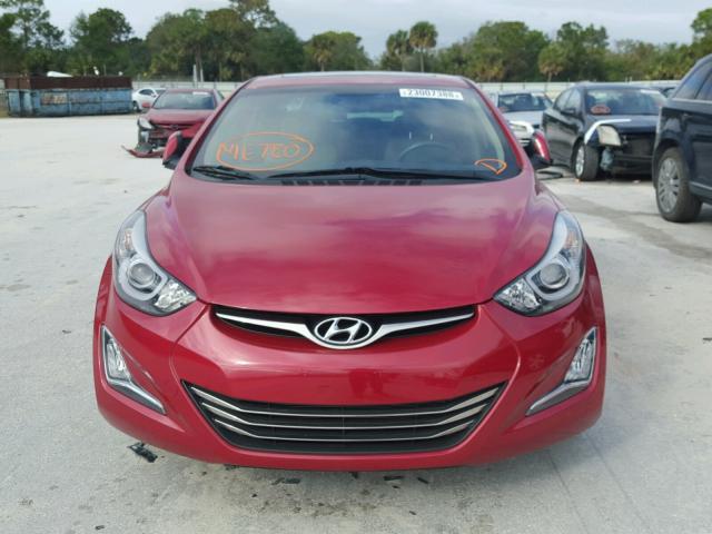 KMHDH4AHXEU152353 - 2014 HYUNDAI ELANTRA SE RED photo 9