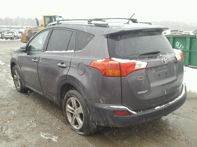 2T3RFREV9EW165689 - 2014 TOYOTA RAV4 XLE CHARCOAL photo 3