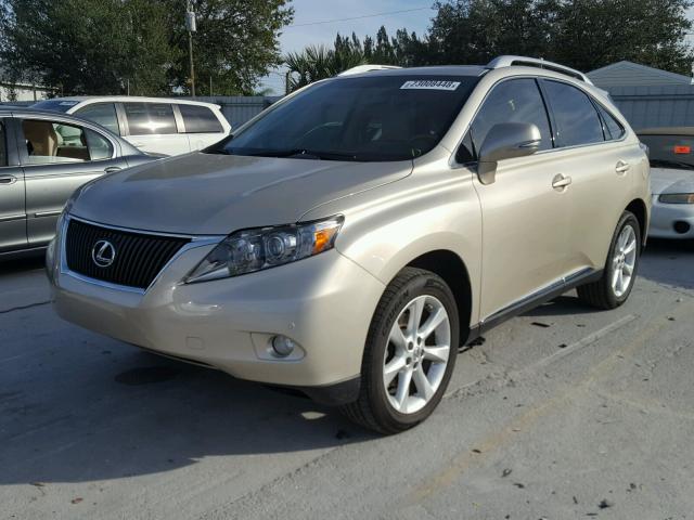 2T2ZK1BA9BC050946 - 2011 LEXUS RX 350 TAN photo 2