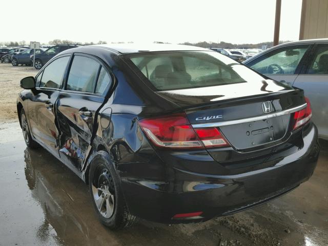 2HGFB2F57DH602187 - 2013 HONDA CIVIC LX BLACK photo 3