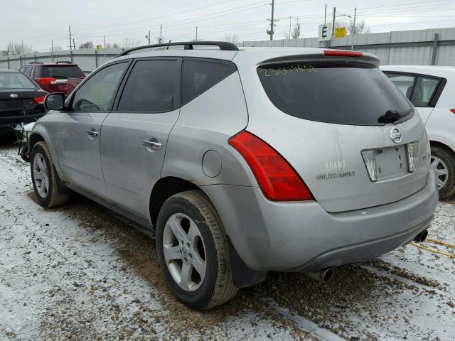 JN8AZ08W44W340665 - 2004 NISSAN MURANO SL SILVER photo 3