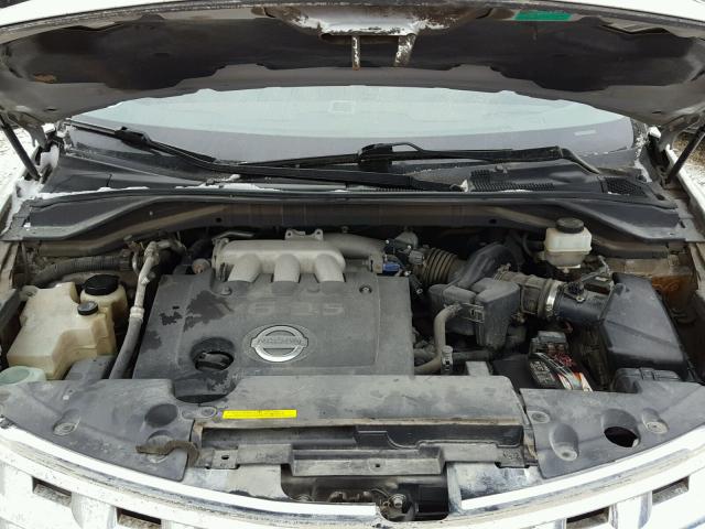 JN8AZ08W44W340665 - 2004 NISSAN MURANO SL SILVER photo 7