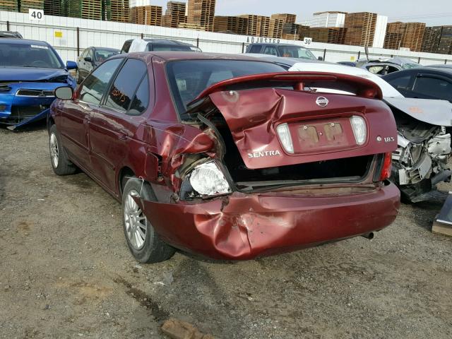 3N1CB51D74L848488 - 2004 NISSAN SENTRA 1.8 BURGUNDY photo 3