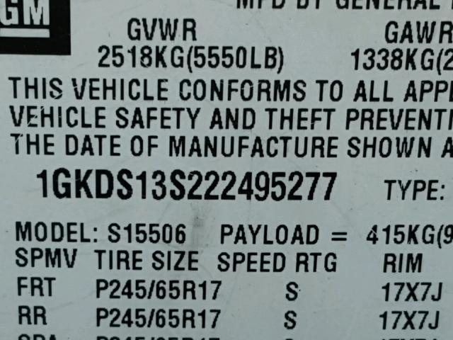 1GKDS13S222495277 - 2002 GMC ENVOY Bej fotoğraf 10