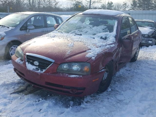 KMHDN46D04U801655 - 2004 HYUNDAI ELANTRA GL RED photo 2