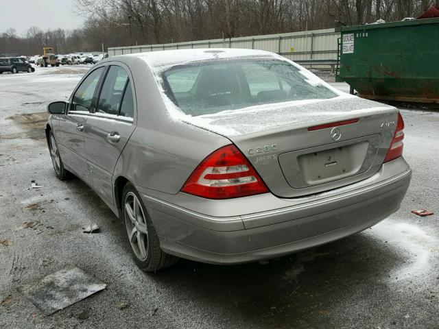 WDBRF92H67F923621 - 2007 MERCEDES-BENZ C 280 4MAT BEIGE photo 3