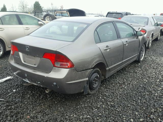 JHMFA16507S005695 - 2007 HONDA CIVIC LX BEIGE photo 4