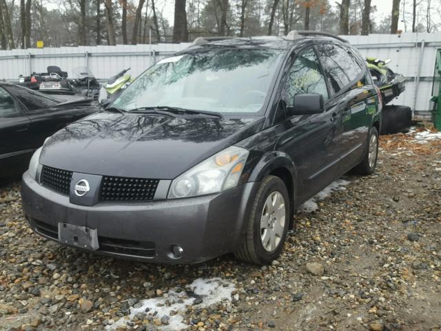 5N1BV28U95N119068 - 2005 NISSAN QUEST S BLACK photo 2