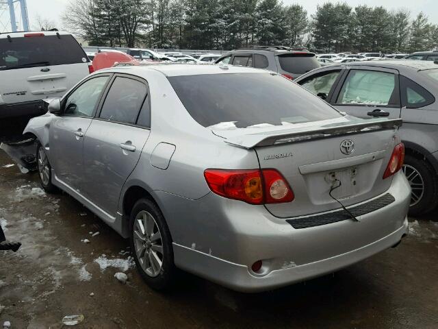 1NXBU4EE9AZ335885 - 2010 TOYOTA COROLLA BA SILVER photo 3