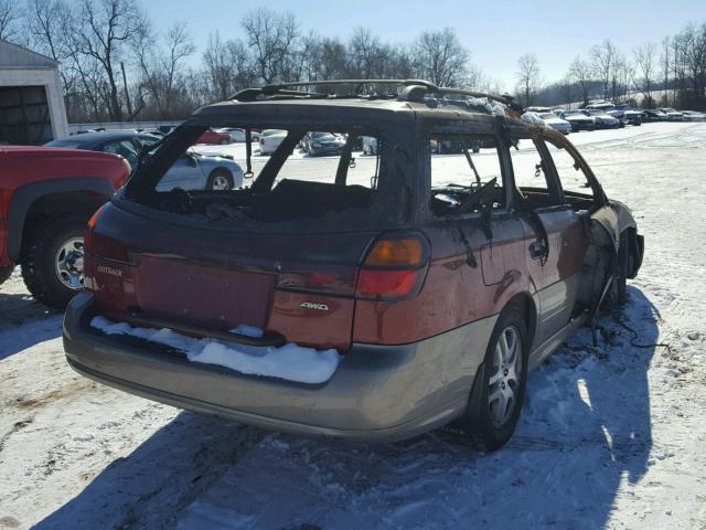 4S3BH675837648767 - 2003 SUBARU LEGACY OUT RED photo 4