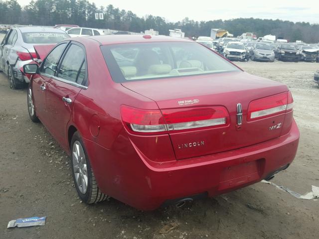 3LNHL2GC5AR755065 - 2010 LINCOLN MKZ Rojo foto 3