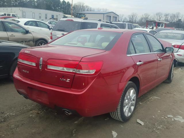 3LNHL2GC5AR755065 - 2010 LINCOLN MKZ RED photo 4