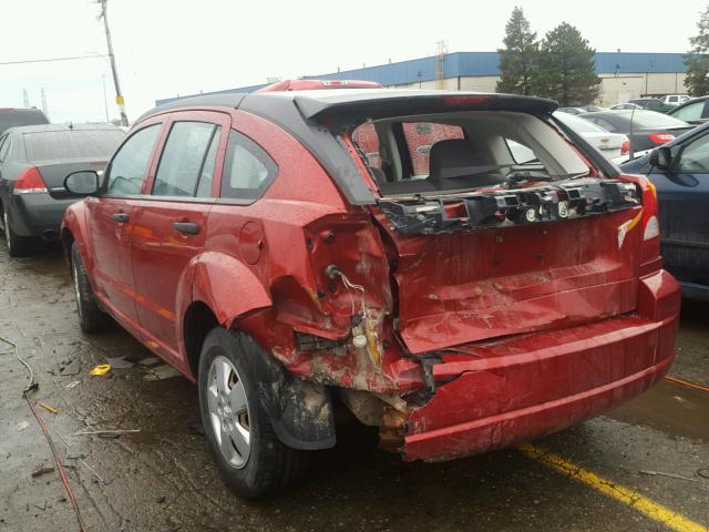 1B3HB28B57D304069 - 2007 DODGE CALIBER BURGUNDY photo 3