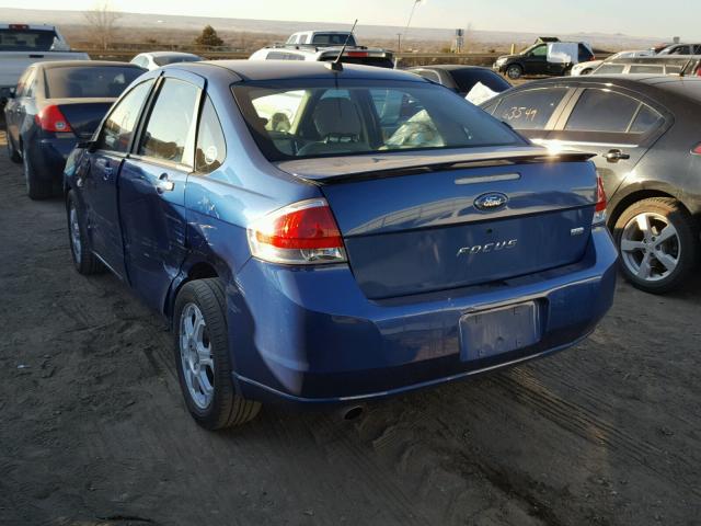 1FAHP35N88W172957 - 2008 FORD FOCUS SE BLUE photo 3