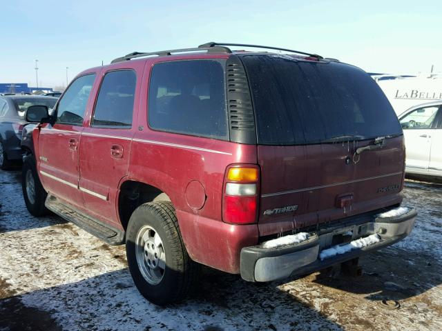 1GNEK13Z12J227427 - 2002 CHEVROLET TAHOE K150 RED photo 3