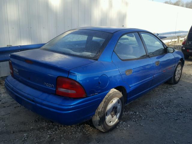 1B3ES47CXWD690592 - 1998 DODGE NEON HIGHL BLUE photo 4