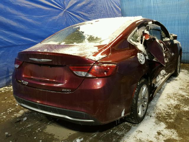 1C3CCCABXFN590889 - 2015 CHRYSLER 200 LIMITE BURGUNDY photo 4