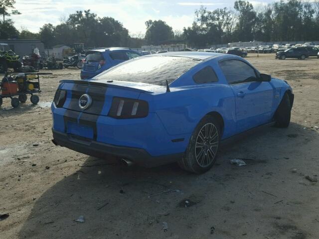 1ZVBP8CH1A5150706 - 2010 FORD MUSTANG GT BLUE photo 4