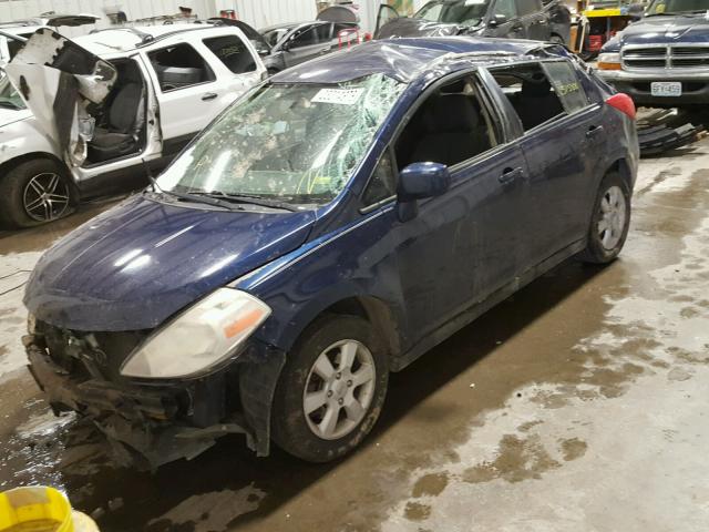 3N1BC13E57L413285 - 2007 NISSAN VERSA S BLUE photo 2