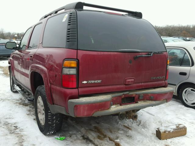 1GNEK13T25R125491 - 2005 CHEVROLET TAHOE K150 MAROON photo 3