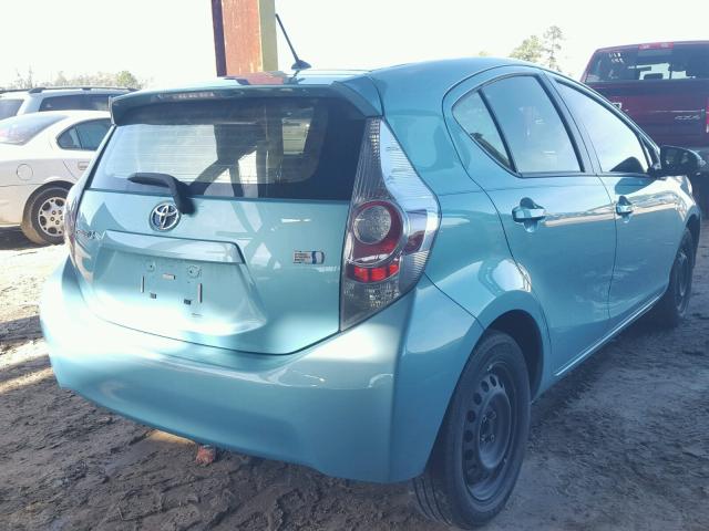 JTDKDTB38D1050098 - 2013 TOYOTA PRIUS C TURQUOISE photo 4