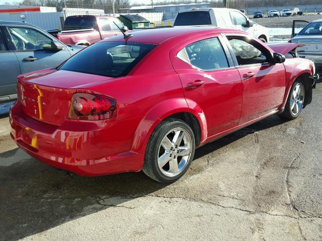 1C3CDZAB4EN109906 - 2014 DODGE AVENGER SE RED photo 4