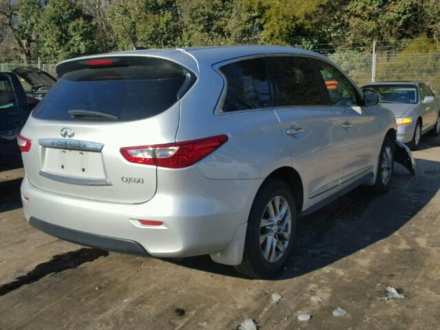 5N1AL0MM0EC520676 - 2014 INFINITI QX60 SILVER photo 4