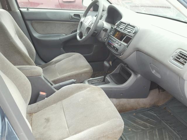 2HGEJ6671VH516477 - 1997 HONDA CIVIC LX BLUE photo 5