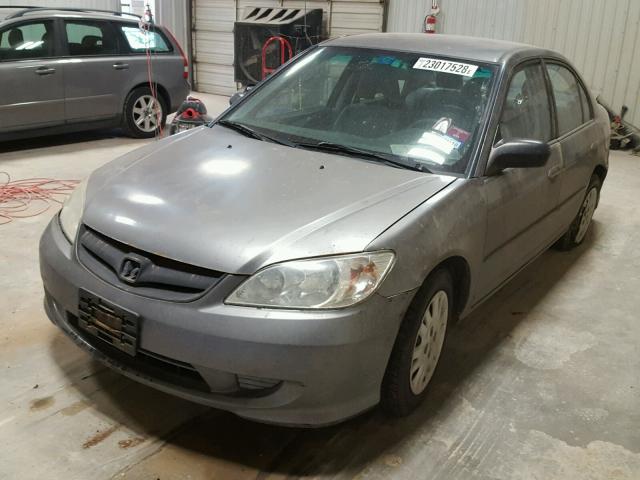 2HGES16595H633500 - 2005 HONDA CIVIC LX GRAY photo 2