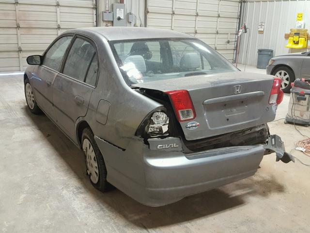 2HGES16595H633500 - 2005 HONDA CIVIC LX GRAY photo 3