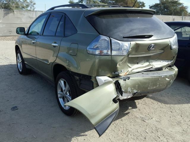 JTJHW31U082043206 - 2008 LEXUS RX 400H GREEN photo 3