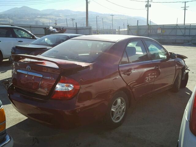 4T1BF32K13U057050 - 2003 TOYOTA CAMRY LE RED photo 4