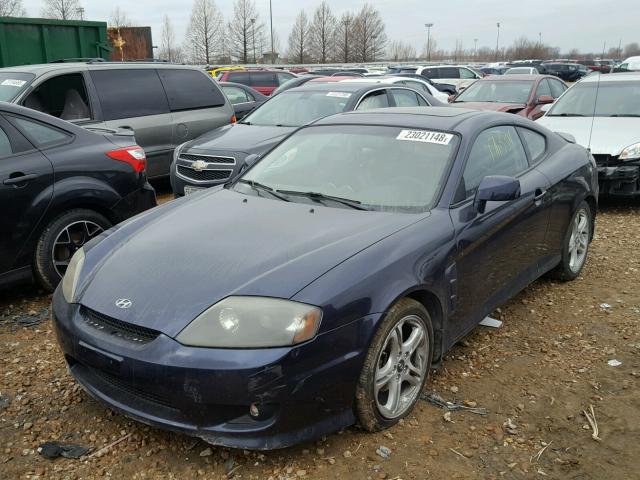 KMHHN65F35U167789 - 2005 HYUNDAI TIBURON GT BLUE photo 2