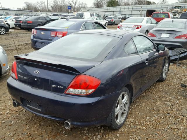 KMHHN65F35U167789 - 2005 HYUNDAI TIBURON GT BLUE photo 4