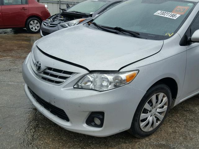 2T1BU4EE2DC128020 - 2013 TOYOTA COROLLA BA SILVER photo 9