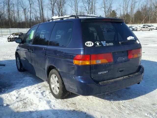 5FNRL18984B080484 - 2004 HONDA ODYSSEY EX BLUE photo 3