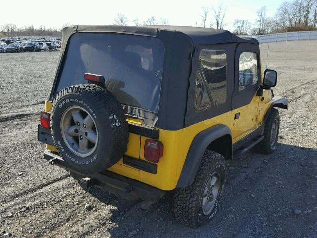 1J4FA39S04P748509 - 2004 JEEP WRANGLER X YELLOW photo 4